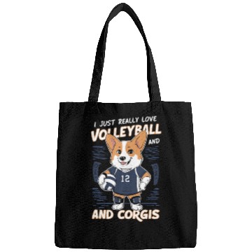 Discover Love Volleyball and Corgis Design Bags