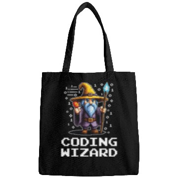 Discover Funny Coding Wizard Pixel Fantasy Coder Magic Bags