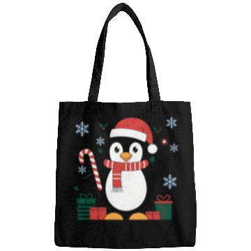 Discover Cute Christmas Penguin - Candy Cane and Gifts Bags