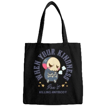 Discover Angry Skeleton Kindness Quote Art Bags