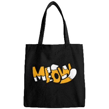Discover Funny Meow Cat Cartoon Text Quote Comic Letters Bags