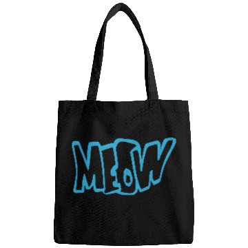 Discover Funny Meow Cat Cartoon Text Quote Comic Letters Bags