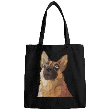 Discover Geometric German Shepherd Dog Art Bags