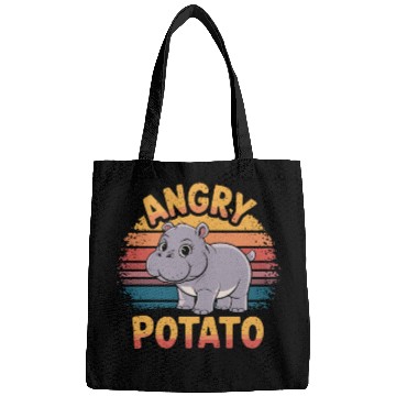 Discover Moo Deng Angry Potato Hippo Humor Design Bags