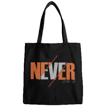 Discover never give up Abstract experimental typography Bags