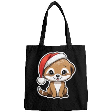 Discover meerkat with a santa hat Bags