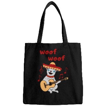 Discover Funny Chihuahua Playing a Guitar Bags