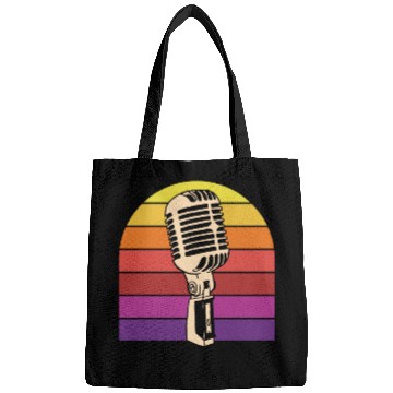Discover Vintage Microphone Retro Sunset Bags