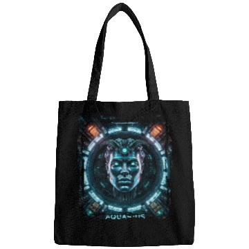 Discover Zodiac sign Aquarius in cyberpunk era Future Bags