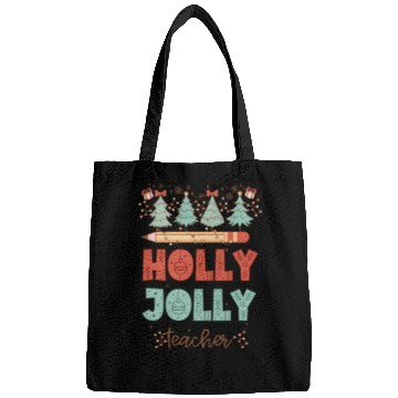 Discover Retro Holly Jolly Teacher Christmas Bags
