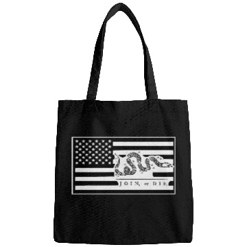 Discover Join Or Die Flag 1776 LIKE US ON FACEBOOK # Bags