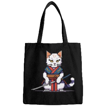 Discover Pixel Samurai Cat Warrior Bags
