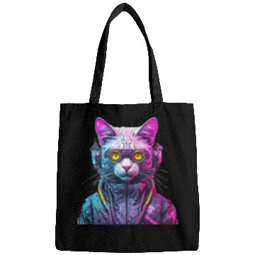 Discover Cyberpunk Cat Warrior Bags