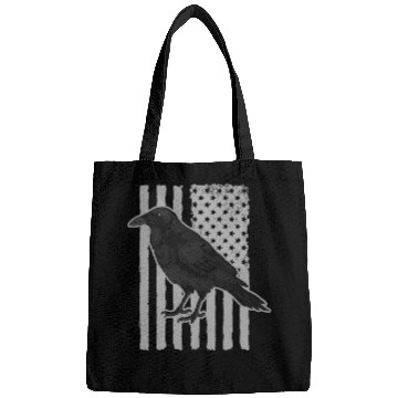Discover Crow Black US Flag Crows Lover Bags