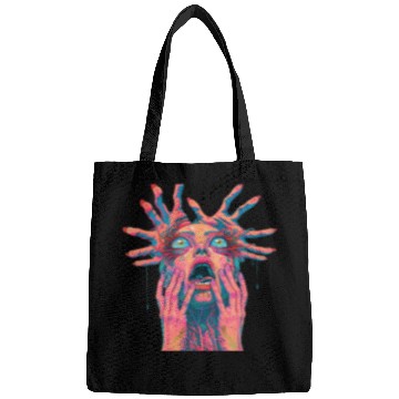 Discover Neon Nightmare: Psychedelic Horror Art Bags