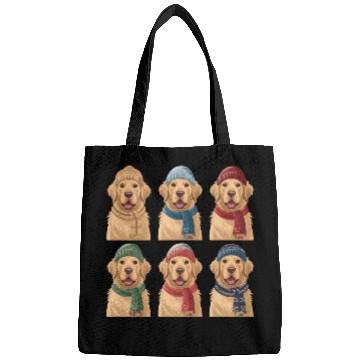 Discover Winter Cute Golden Retriever Bags