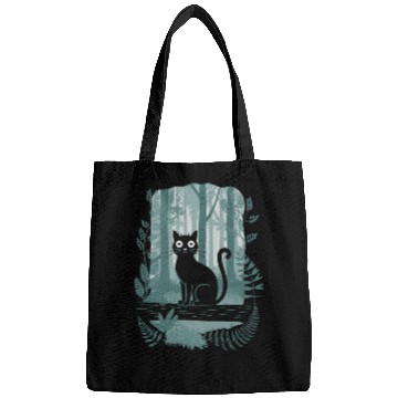 Discover Cottagecore Black Cat In enchanting Forest Bags