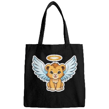 Discover lion cub as angel Bags