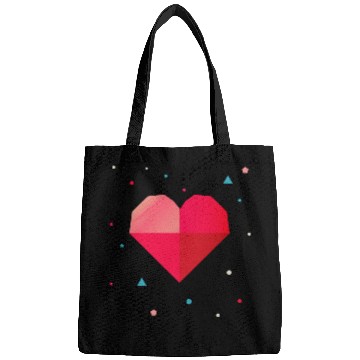 Discover Geometric heart - modern & colorful design Bags