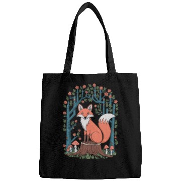 Discover Cottagecore Fox in enchanting Forest Bags