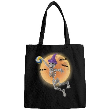 Discover Volleyball Skeleton Volleyball Player Halloween Bags