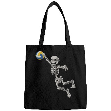 Discover Volleyball Skeleton Volleyball Player Halloween Bags