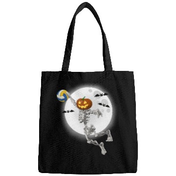 Discover Volleyball Skeleton Volleyball Player Halloween Bags