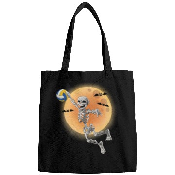 Discover Volleyball Skeleton Volleyball Player Halloween Bags