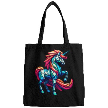 Discover Dynamic Geometric Unicorn with Rainbow Mane Bags
