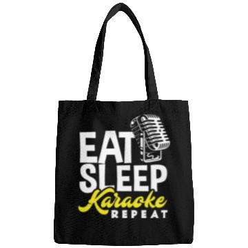 Discover Eat Sleep Karaoke Repeat Microphone Music Bags