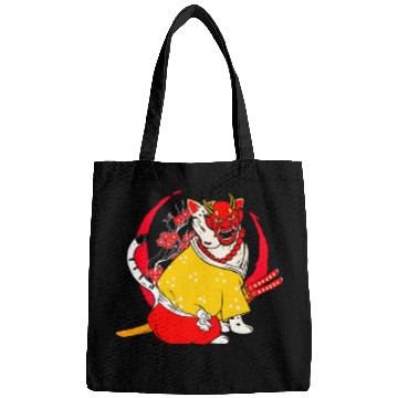 Discover Kanji Japan Katana Oni Ninja Cat Samurai Bags