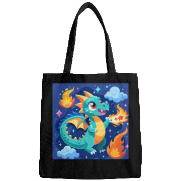 Discover "Whimsical Dragon: Fire-Breathing Fantasy Fun" Bags
