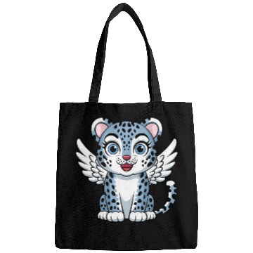 Discover Blue tiger cat with angel wings dreamlike Bags