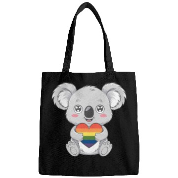 Discover Cute Koala Holding Rainbow Heart LGTBQ Pride Bags