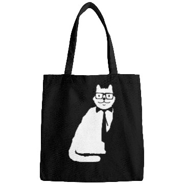 Discover Nerd Cat Horn-rimmed Glasses Geek Smart Kitten Fun Bags