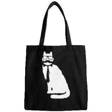 Discover Nerd Cat Horn-rimmed Glasses Geek Smart Kitten Fun Bags