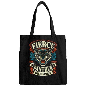 Discover Fierce Panther Old School Tattoo Wild Bags