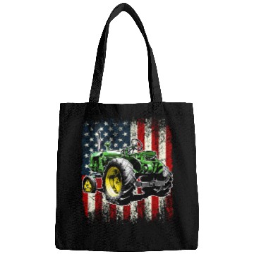 Discover Farmer Tractor Driver US Flag Independence Day Bags