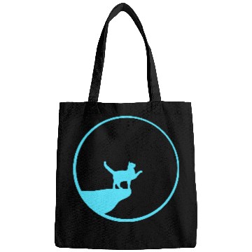 Discover Cat Moon Cliff At Night Werewolf Round Howling Fun Bags