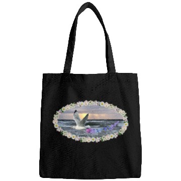 Discover sea beach sunset seagull kitsch flashy magic Bags