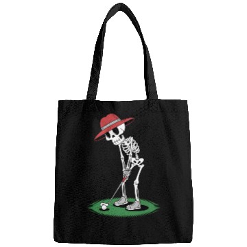 Discover Skeleton Halloween Golfer Golf Player Funny Men Bags