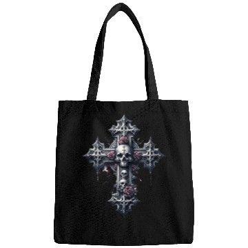 Discover Gothic Cross Collection - Skulls and Red Roses Bags