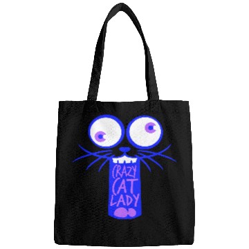 Discover Crazy Cat Lady Text Love Saying Quote Weird Woman Bags