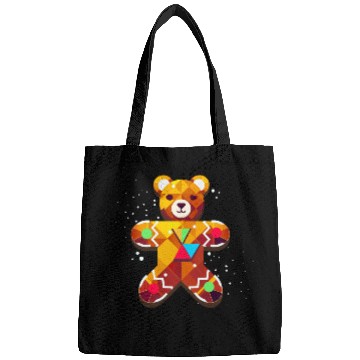 Discover cute gingerbread bear - festive christmas design Bags