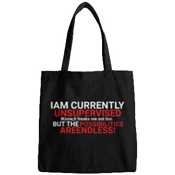 Discover I'm Currently Unsupervised Novelty Graphic Sarcast Bags