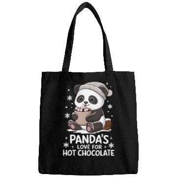 Discover Panda's Love For Hot Chocolate Winter Vibes Bags