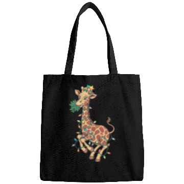 Discover Funny Christmas Tree Giraffe Lover Gift Love Giraf Bags