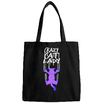 Discover Crazy Cat Lady Text Love Saying Quote Weird Woman Bags