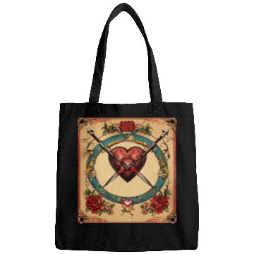 Discover Traditional Tattoo Heart with Cupid Bow Bags