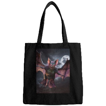 Discover monster zombie bat glowing red eyes halloween Bags